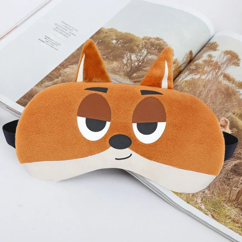 Cartoon Sleep Eye Mask Anime Ice Hot Compress Eye Cover Sleeping Mask Kids Cold Gel Packs Eye Blindfolds Travel Rest Eyepatch - Цвет: Fox