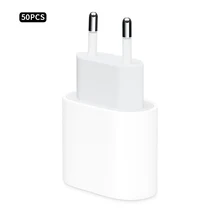 50 шт. EU MFi сертифицированное зарядное устройство для телефона, европейская стандартная вилка 18 Вт PD, совместимая с iphone11-Lightning/для iPad-Mini/Air/Pro