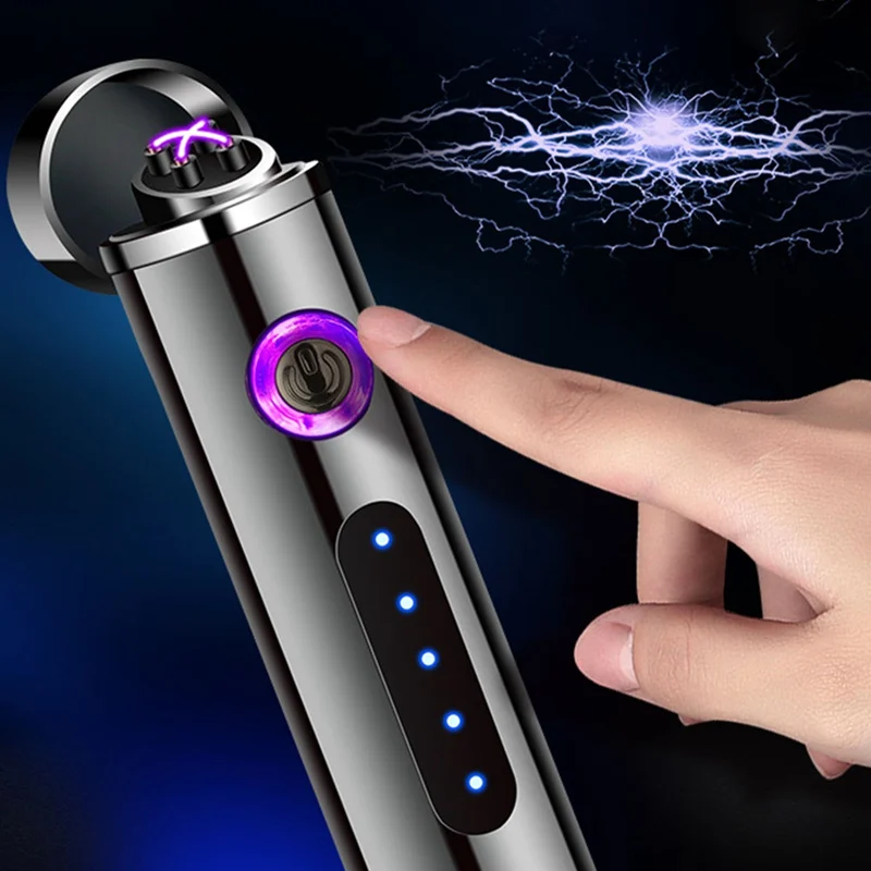 USB Зажигалка двойная дуга для сигарет курить электронный перезаряжаемый подарок для друзей