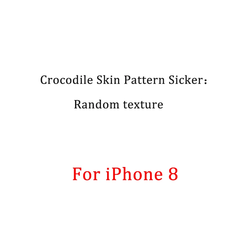For iphone 8 Наклейка для телефона для iPhone Xs Max Xr X Xs 6 7 8 6S 7/8 Plus Аллигатор Змеиный сотовой камень, алмаз текстура ПВХ скины стикер s - Цвет: For iphone 8
