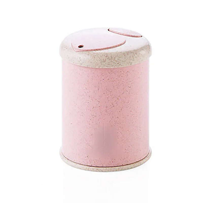 Round Pink Автоматическая подставка для Зубочисток контейнер Ручной пресс коробка для хранения зубочисток Пшеничная солома бытовой Настольный Диспенсер Для Зубочисток Прямая поставка - Цвет: Round Pink