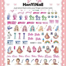 Для девочек с изображением мультипликационных персонажей! Лак для ногтей задний клей деколь декорации Дизайн Наклейка для ногтей Советы красоты