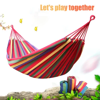 

190 * 150cm Double Hammock Outdoor Leisure Bed Thickened Canvas Hanging Bed Sleeping Swing Hammock For Camping Hunting outing