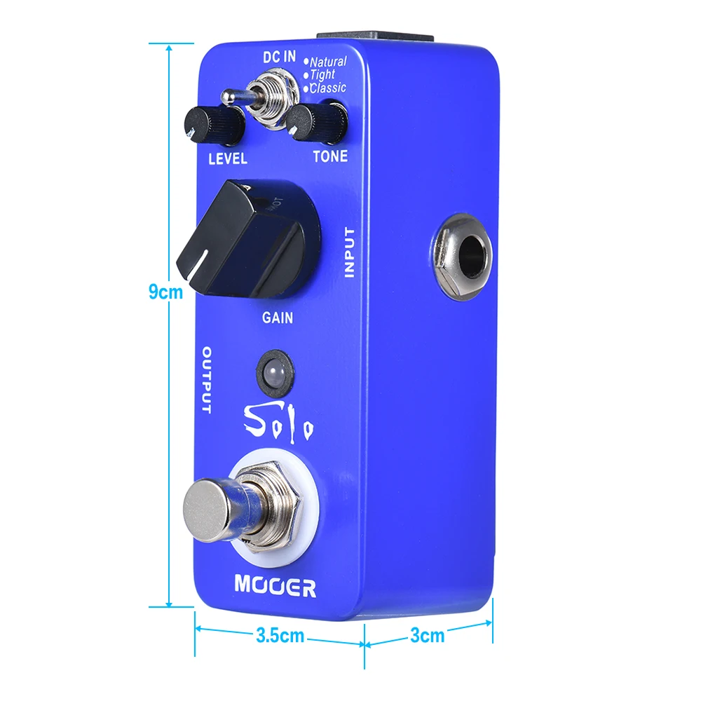 MOOER SOLO Distortion Guitar Effect Pedal High-gain True Bypass Full Metal Shell guitar accessories