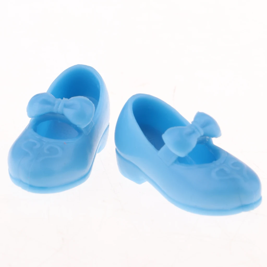 Fashion 1/6 Girl Doll High Heel Shoes with Bow Decoration For Licca Doll Mini Shoes Toys