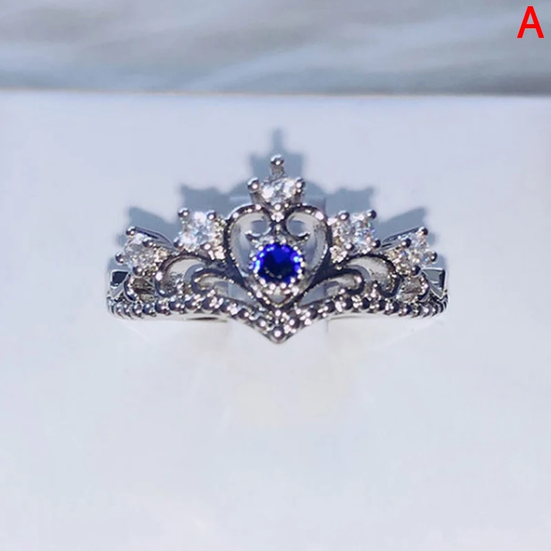 

1pc New Fashion Women Queen Silver Crown Lady Ring Princess Wedding Ring Valentine's Day Gift For Women