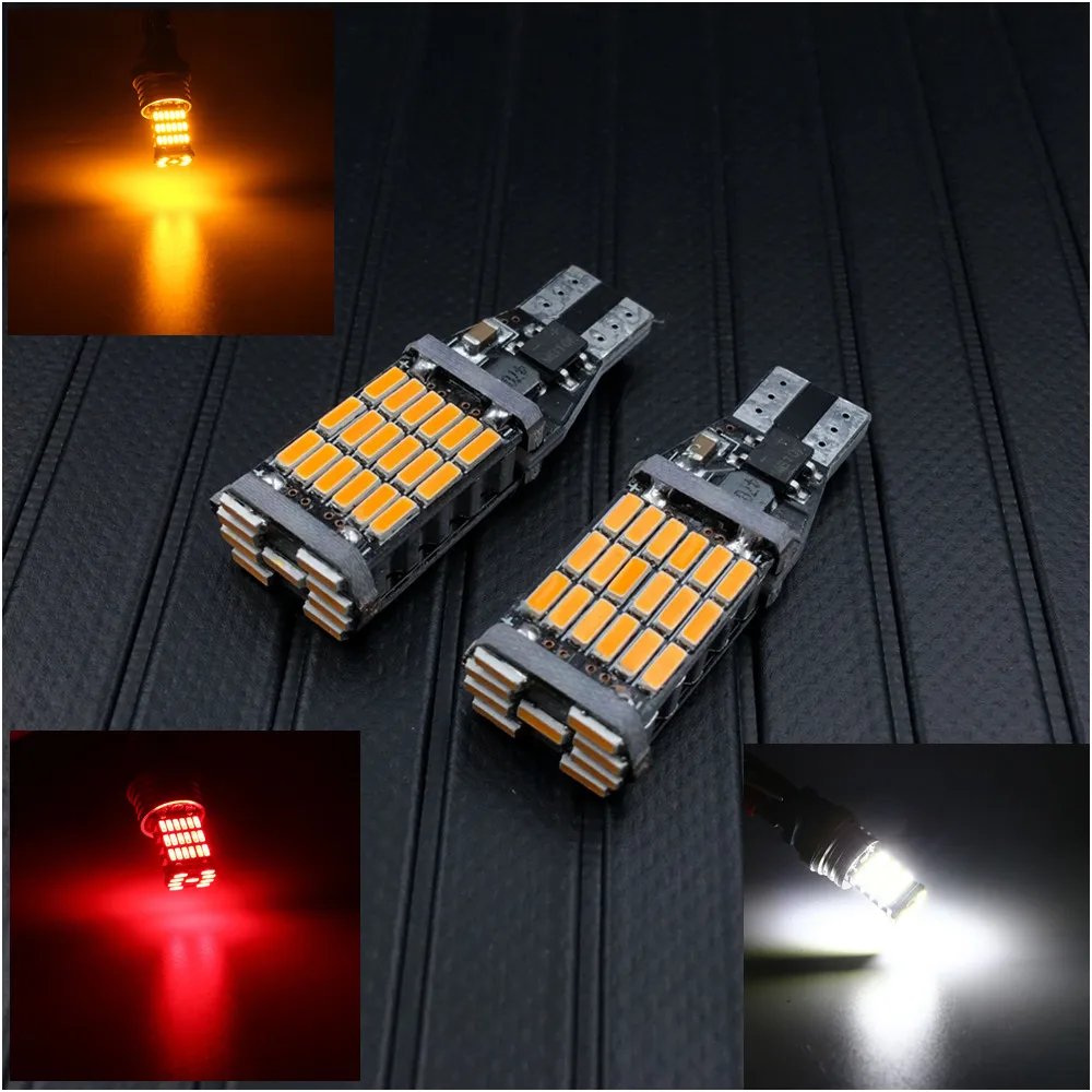 Светодиодный фонарь для парковки 2 шт. T15 W16W 45 SMD 4014 921 912 12 в пост. Тока красный белый