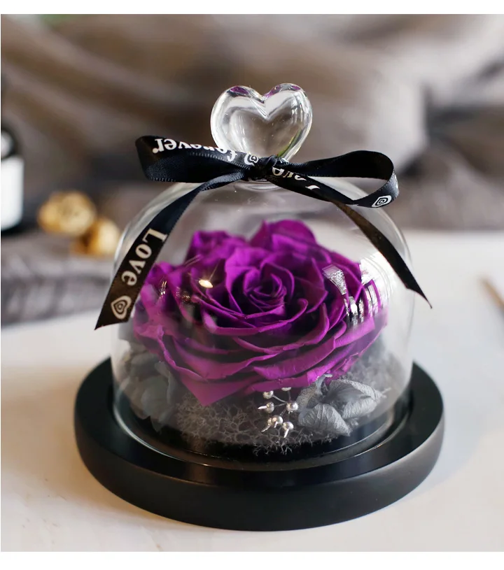 Love Everlasting flower vase Glass cover 08