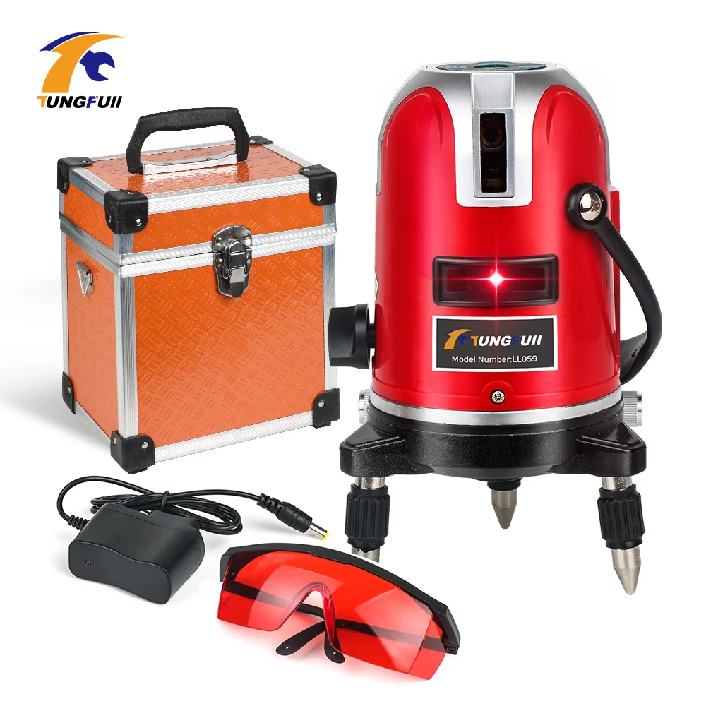 

Laser Level 360 Self-Leveling Horizontal And Vertical 5 Lines 6 Points Powerful Outdoor Laser Cross Line with Carrying Case