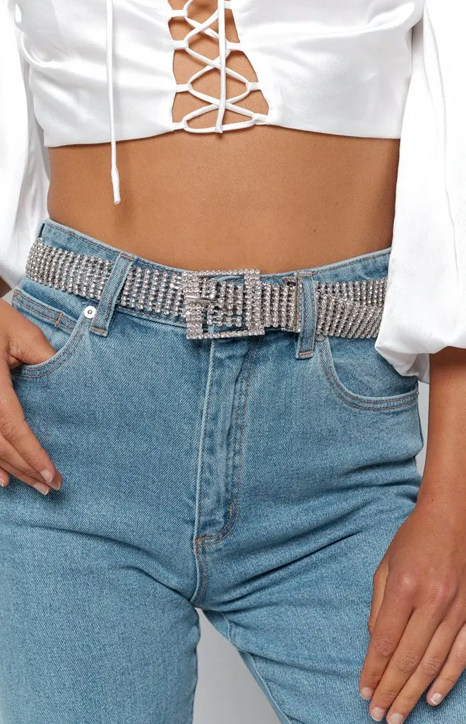 Female Rhinestone Waistband Fashion Crystal Diamond Belt Shiny Bling Bling Belts For Women Square Buckle Chain Waist Belt