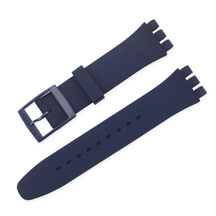 12 мм 16 мм 17 мм 19 мм 20 мм силиконовый сменный ремешок для часов Swatch спортивный резиновый женский цветной ремешок аксессуары для браслетов - Цвет ремешка: Navy blue