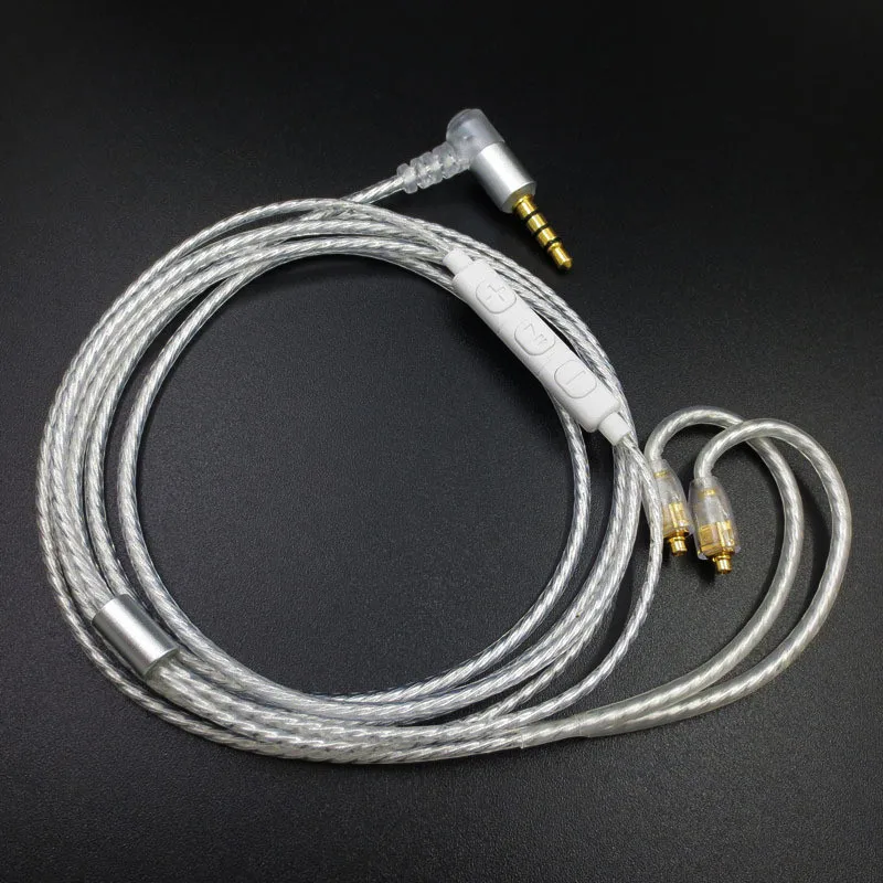 Replacement Audio MMCX Jack Cable For Shure SE535 215 N3AP Headphones Cord Headsets Wire Connecter Silver Plated Cable
