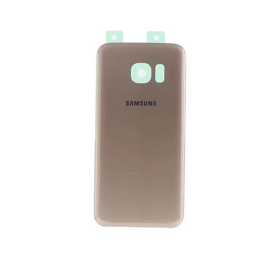 Для samsung Galaxy S7 G930 G930F S7edge G935 G935F Задняя стеклянная крышка батарейного отсека задняя дверь корпус Чехол samsung S7 Задняя стеклянная крышка - Цвет: S7 Gold