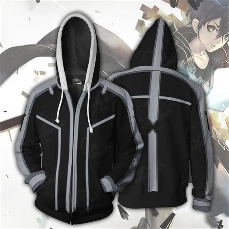 Ainiel аниме Sword Art Online толстовки с капюшоном толстовки Косплей-костюмы с капюшоном Kirigaya Kazuto толстовки Кирито куртка пальто