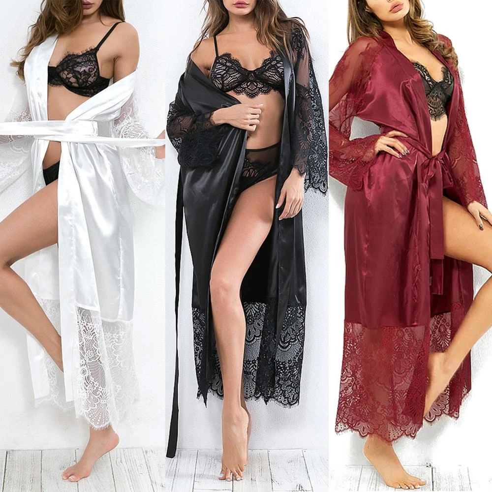 black lace robe plus size