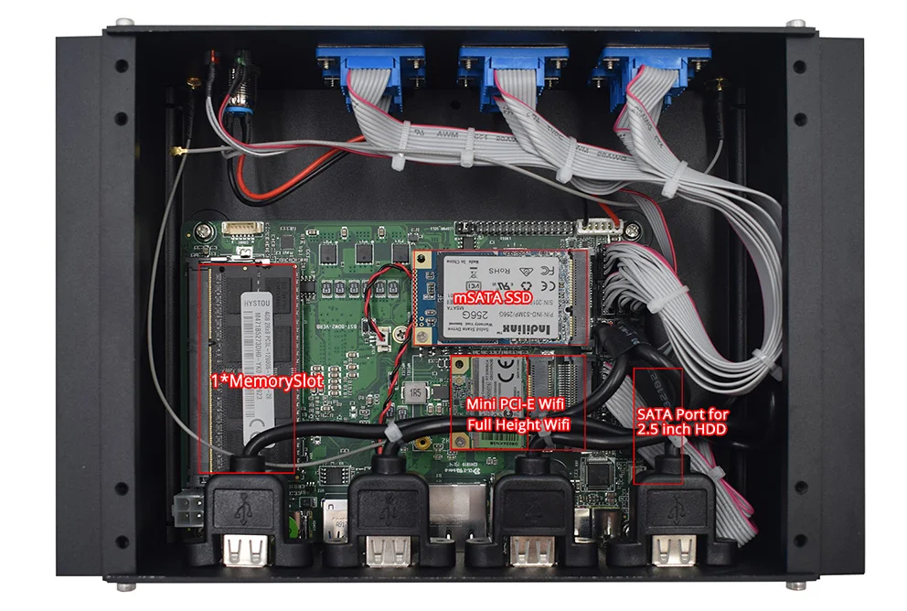 Безвентиляторный промышленный ПК 3 дисплея Core i5 8250U двойной Intel Lan Core i7 5500U RS232 RS485 COM ITX PC Celeron прочный компьютер J1900