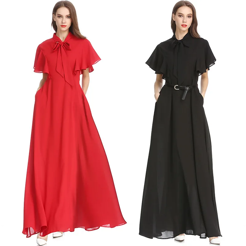 

7627 #2019 Dress Summer New Style Summer Wear for Women Elegant Feminine of Holiday Chiffon Maxi Dress