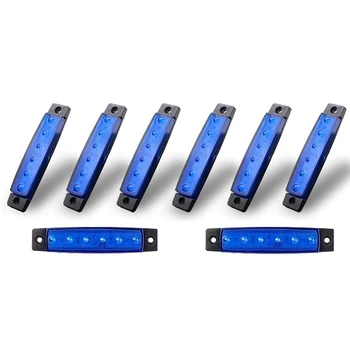 

NEW-8Pcs Led Rock Lights, Strip Lights, Wheel Well Lights, Led Underglow Kit for Golf Cart, Jeep Wrangler, Snowmobile (Blue)