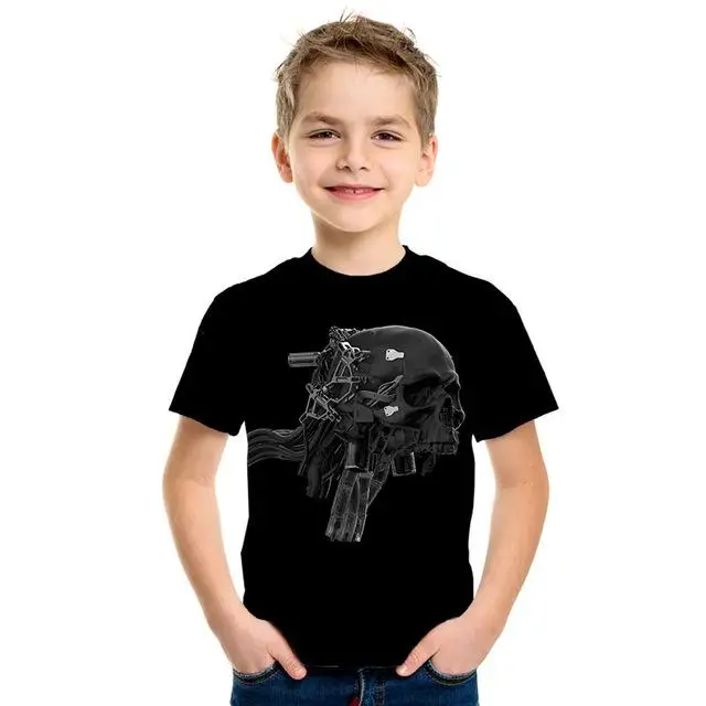 Nuevo Shantou estilo gtico camiseta de los nios 3D impreso Taro nios Топы moda manga corta verano calle ropa de los nios - Цвет: NT-527