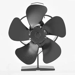 High Temperature Fan Fireplace 55℃~350℃ Heat Powered Stove Fan 5 Blades Silent Eco-Friendly for Wood Log Burn Wood Stove Fan