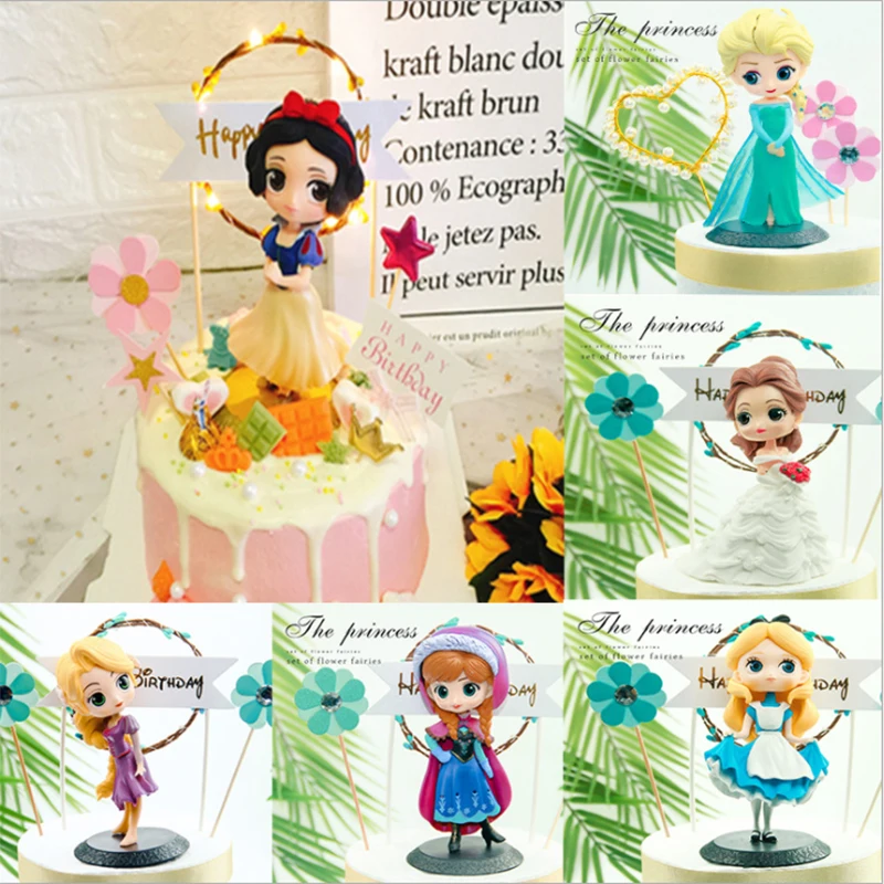 

Frozen Princess Cake Topper Birthday Cake Decoration Princess Hair Clips Party Supplies