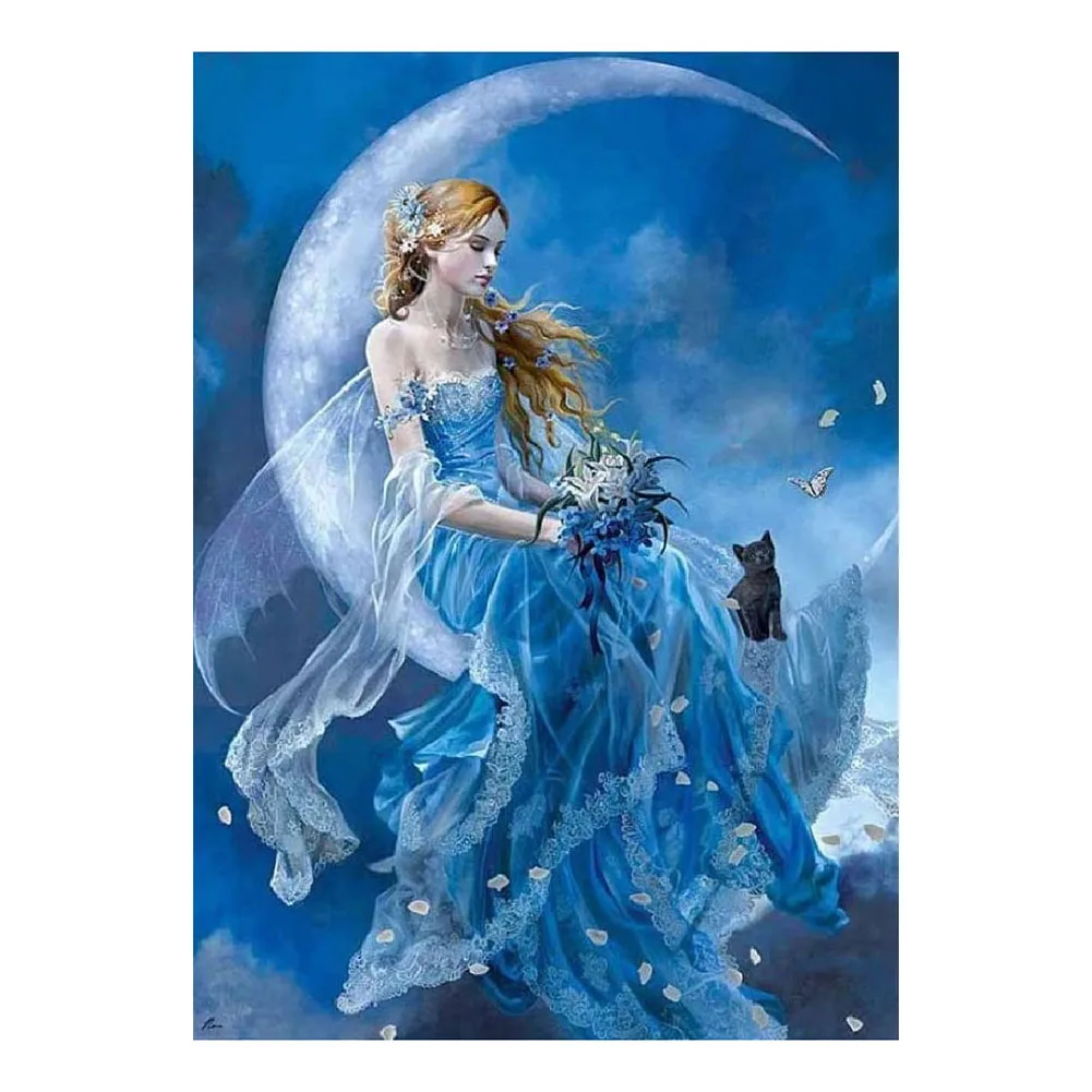 Cross Stitch Kits Stamped DIY 11CT Fairy Printed Eco-cotton Thread Embroidery Needlework Sets Home Wall Hanging Decor Cross Stitch Kit Embroidery Hoop Cross Stitch Tools