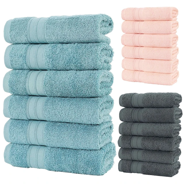 Turkish Cotton Hotel Large Bath Towels Bulk for 6 Piece Towel Set Green