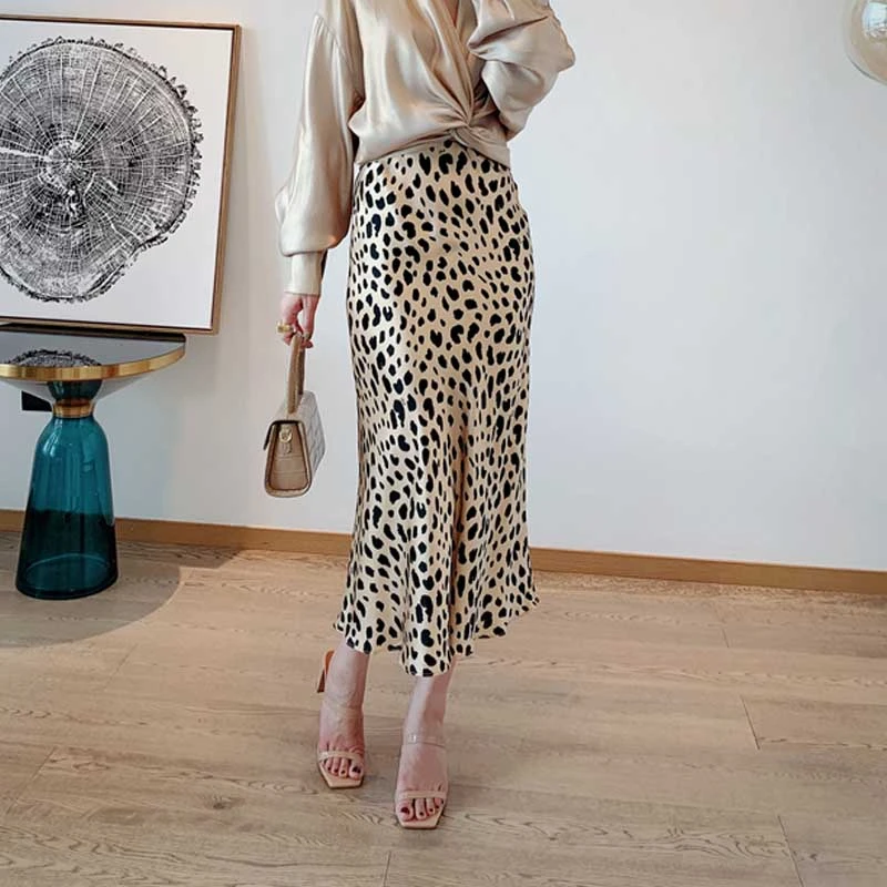 silk slip midi skirt