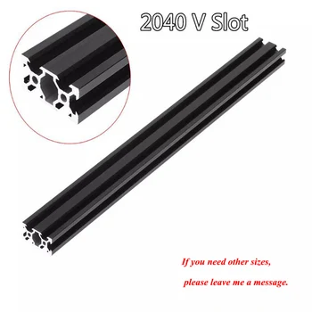 

1PC BLACK 2040 European Standard Anodized Aluminum Profile Extrusion 100 200 300 -800mm Length Linear Rail for CNC 3D Printer