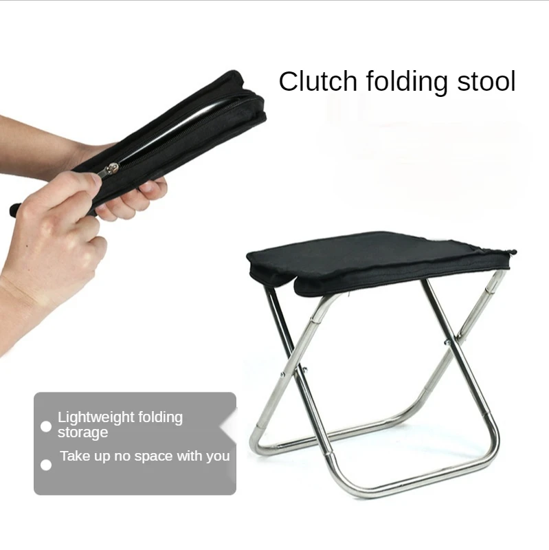 Outdoor handbag folding stool portable folding chair stainless steel fishing  chair travel subway ultralight small bench - AliExpress