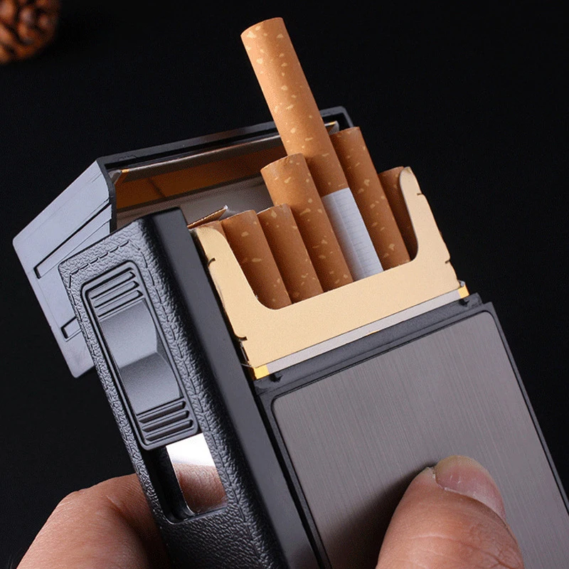 

20 sticks focus cigarette case USB charging cigarette case with cigarette lighter