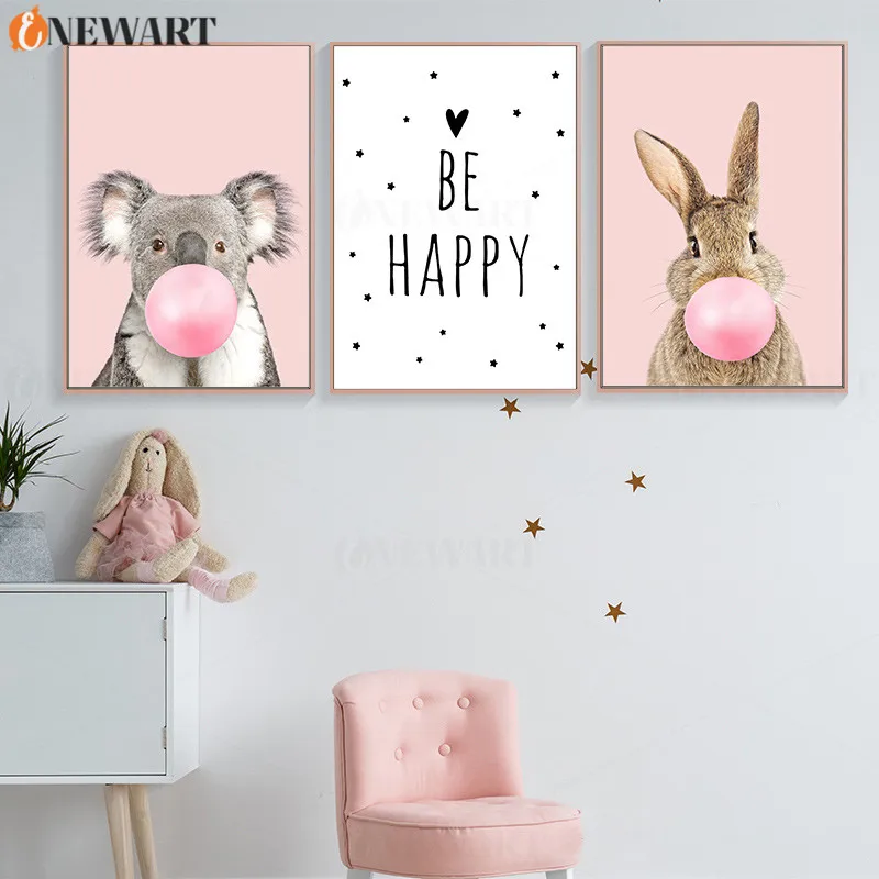 Принты Be Happy домашний декор украшение для детской комнаты Декоративная Настенная