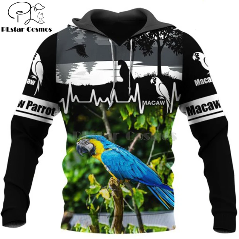 

Plstar Cosmos animal New Fashion Harajuku casual 3D Printed Hoodie/Sweatshirt/Jacket Mens Womens MACAW parrot bird style-10