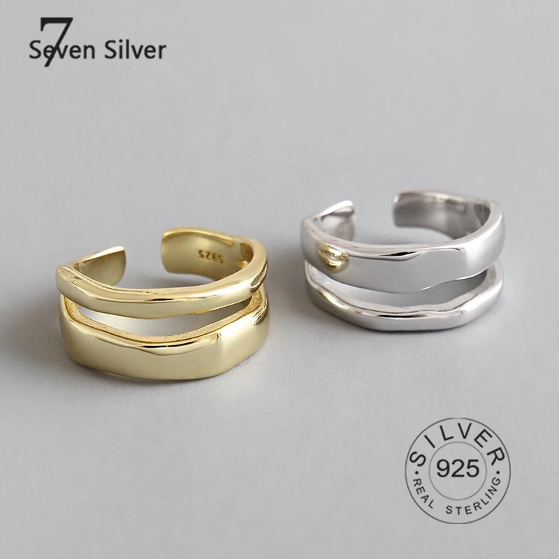 Real 925 sterling silver Adjustable Finger Rings for Women Irregular Trendy Fine Jewelry silver rings silver ring