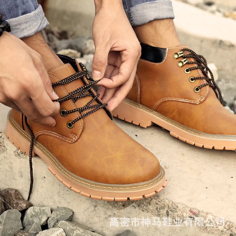 

Autumn And Winter New Style Desert Boots Men zhong gao bang England Workwear Men's Boots Retro Combat Boots in High Shoes