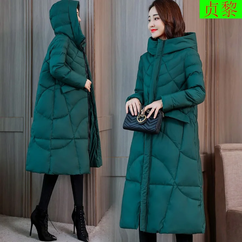

Dongdaemun Mid-length A- line Cotton-padded Clothes 2018 New Style WOMEN'S Dress Winter over-the-Knee Slim Fit down Jacket Cotto