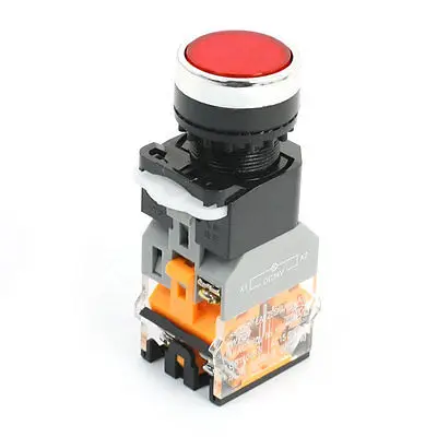 

Red Light Round Cap Momentary DPST NO+NC Emergency Pushbutton Switch 660V 10A