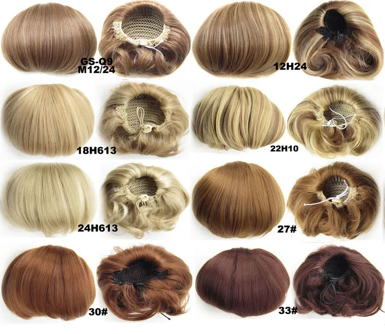 Similler, 34 Цвета, синтетические волосы, пучок шиньон, Женский хвост пони, волосы для наращивания, резинка для волос, эластичные, волнистые, кудрявые шиньоны, резина
