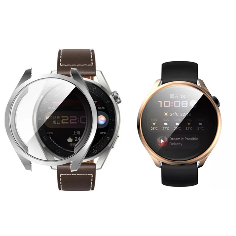 Screen Protector Cover For Huawei Watch 3/4 Pro 46mm 48mm TPU Protective Case For Huawei Watch GT3 Pro Protective Bumper Cover screen protectors watch screen protector watch screen protector case watch protector case smart watch case