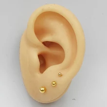 Маленькие круглые серьги-гвоздики из стерлингового серебра 925 пробы, простые золотые серебряные серьги 2 мм 3 мм 4 мм 3 пар/уп