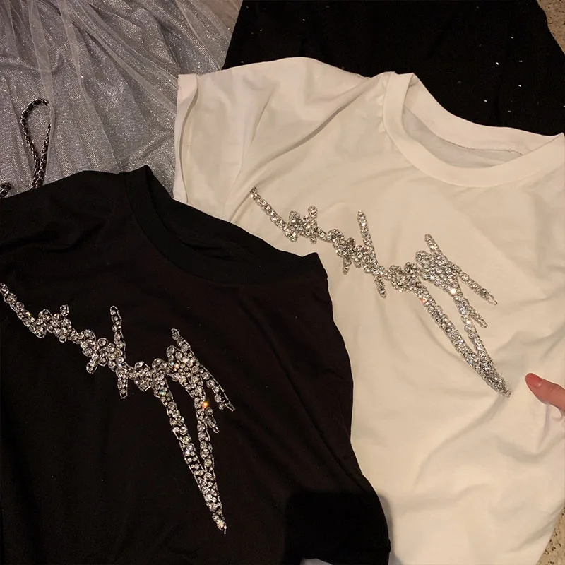New mesh red diamond glittering top  style student