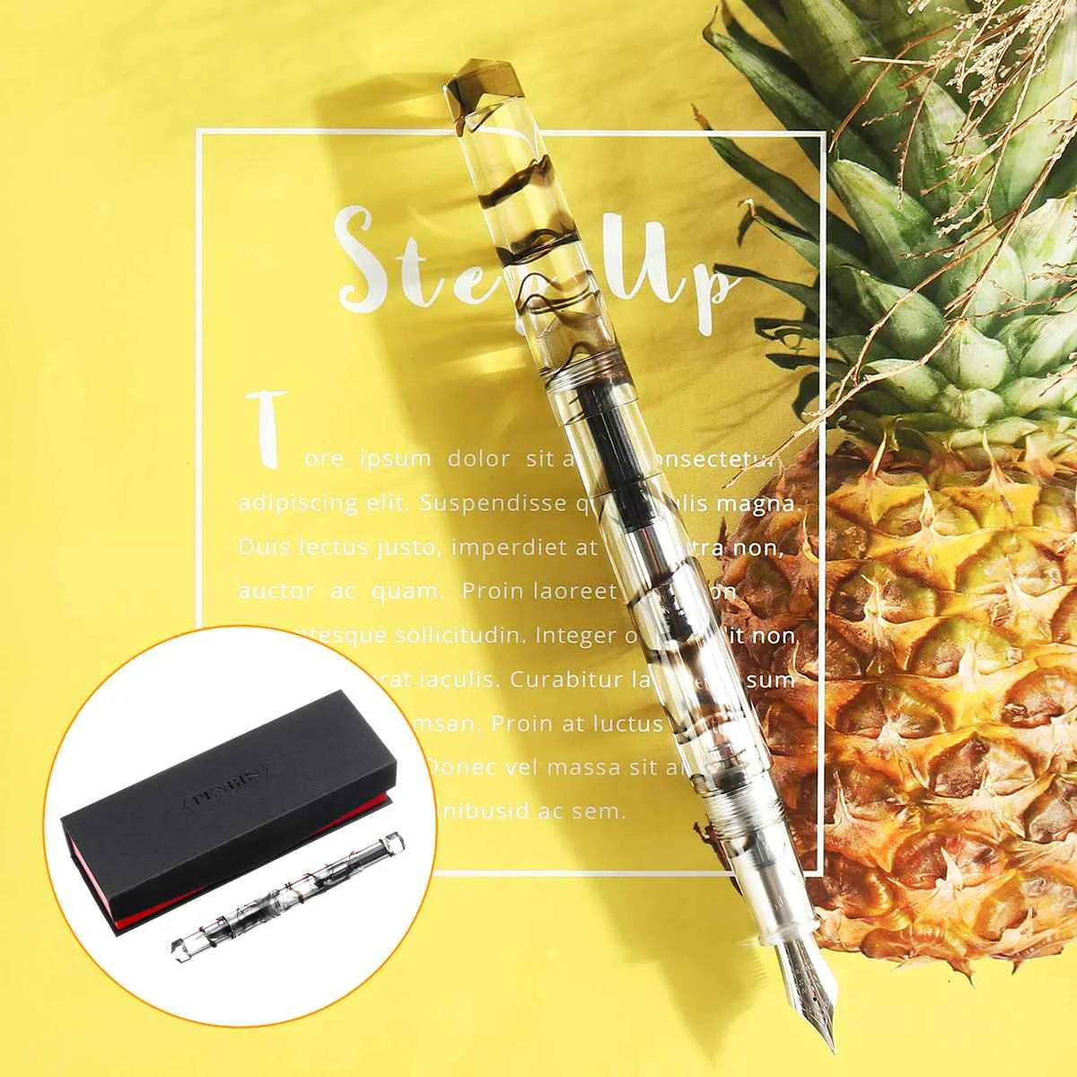 

Resin Inked Color Fountain Pen Fine Nib Converter 0.5mm Student Stationery Arts Business School Writing Pen Set Penbbs 491