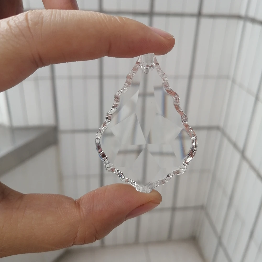 Camal 2pcs 50mm Clear Suncatcher Crystal Faceted Maple Leaf Chandelier Pendant Prism Hanging Ornament Fengshui Lamp Parts crystal sun catcher chandelier crystal drops