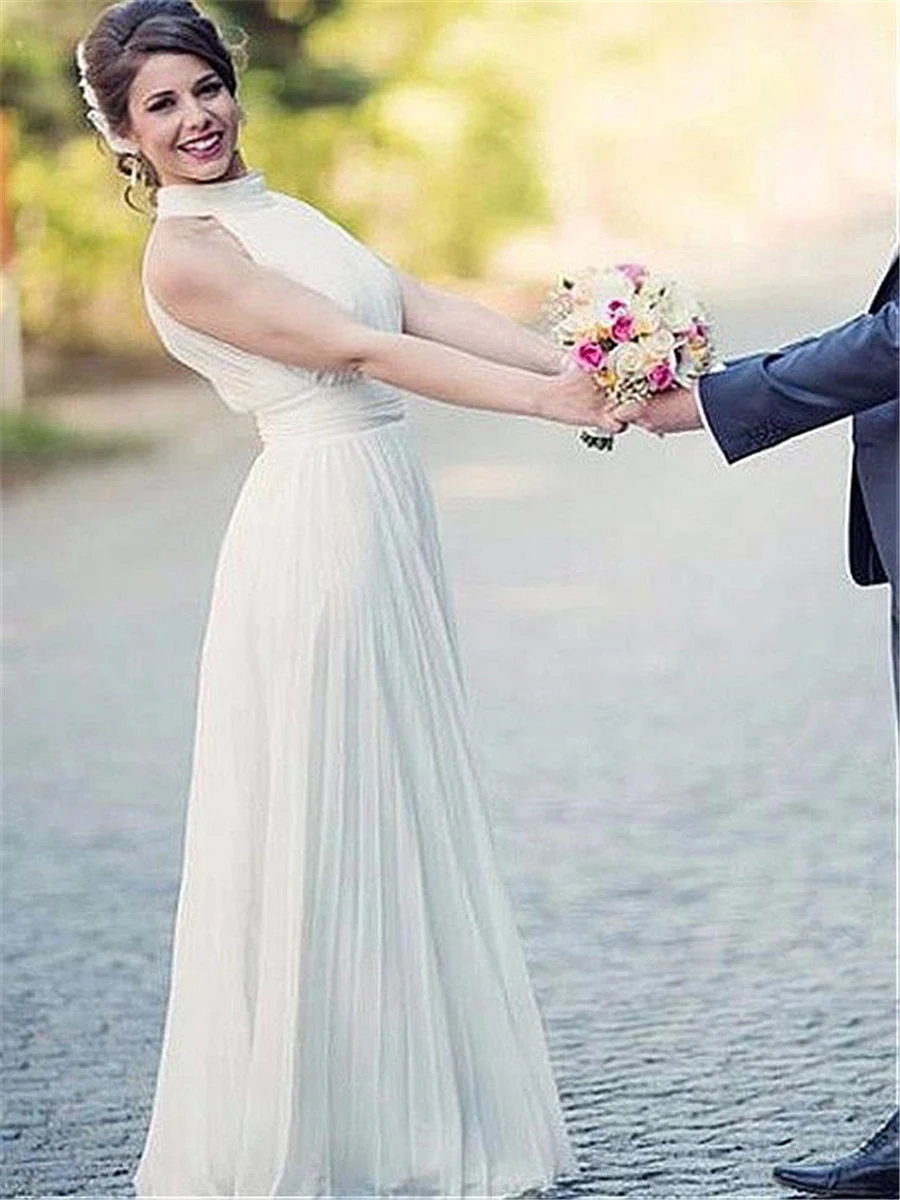 Flowing-Chiffon-Halter-Neckline-A-Line-Wedding-Dresses-Open-Back-Floor-Length-Ruched-Waistline-Bridal-Dress (3)