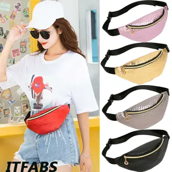 

2019 Fashion Women Waist Bag PU Belt Purse Small Purse Phone Key Pouch Solid Casual Light Weight Travel Holiday Waist Pack