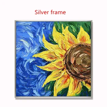 

Modern Abstract Sunflower Hand-painted Oil Painting Living Room Bedroom Porch Dining Room Handmade Decoration M2201