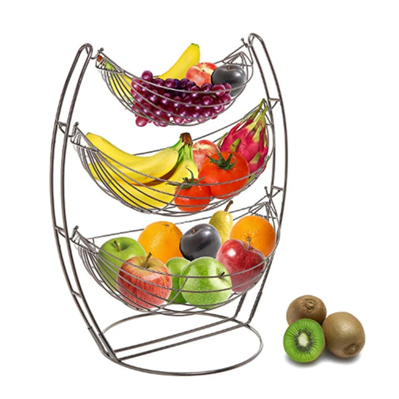 

3 Layers Fruit Stand Holder Fruit Bowl Home Removable Delicate Hanger Decorative Fruit Basket Rack