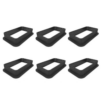 

Plastic Perforated Egg Tart Cake Ring Set Rectangle Shape French Dessert Mould Fruit Cookies Pastry Kitchen Baking Mold