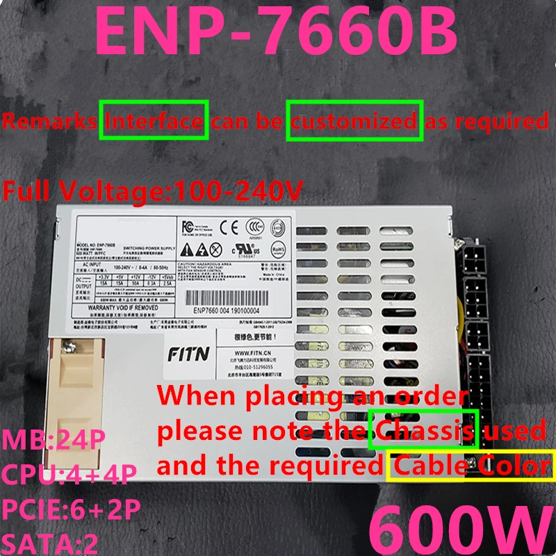 Новый оригинальный PSU для Enhance FLEX NAS LOLI маленький 1U A4M K35 K39 K49 M41 T34 600 Вт импульсный