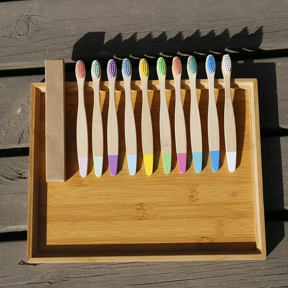 

New 10pcs/set Child Soft Bristle Toothbrush for Children Teeth Bamboo Training Toothbrushes Baby Dental Care Tooth Brush